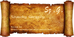 Szuszky Gergely névjegykártya
